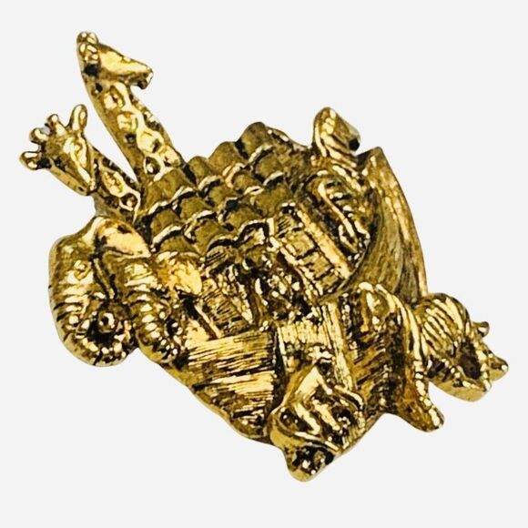 Avon Womens Noah’s Ark Gold Tone Animal Boat Religious Vintage Brooch Pin - Picture 3 of 6